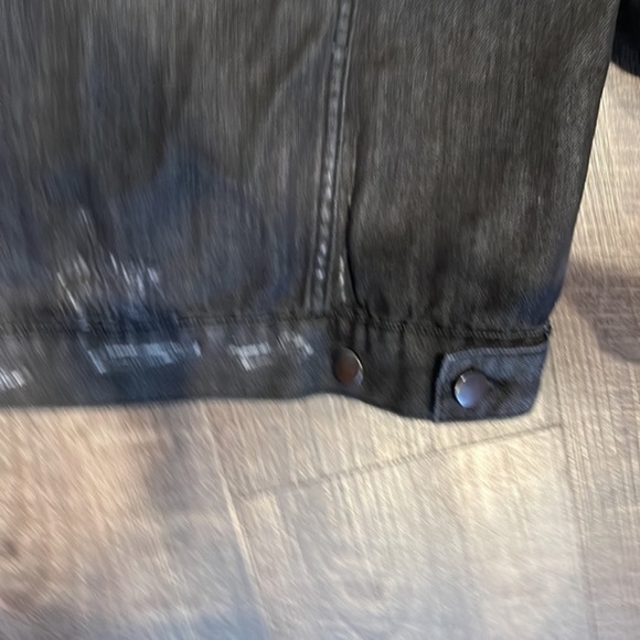 Rachel Roy LOVE beaded distressed denim jacket black - Picture 5 of 6